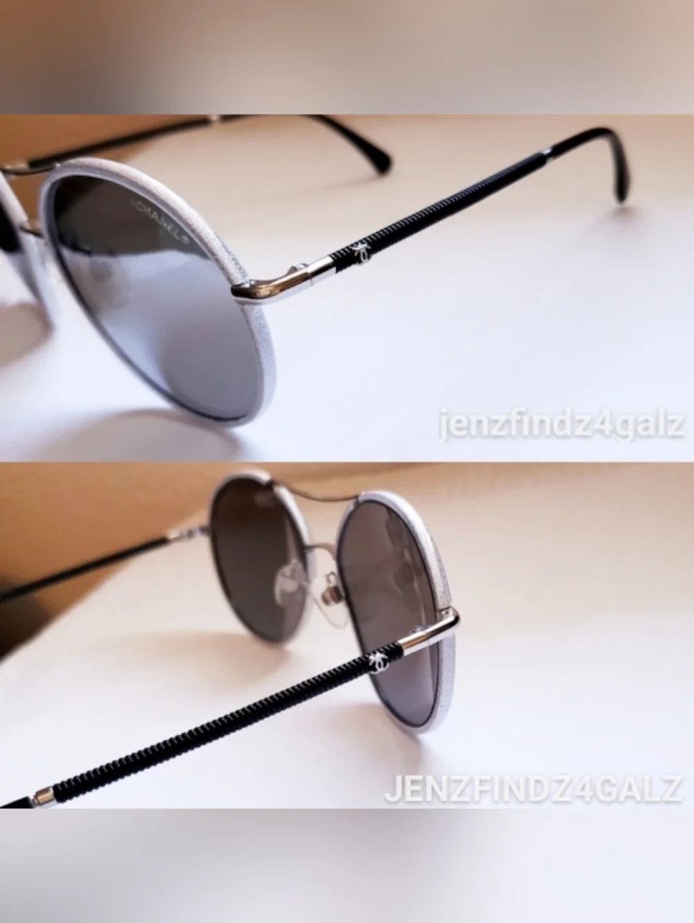 NWT Authentic CHANEL 4228-Q Silver Round Aviator Mirrored Sunglasses With Case - Picture 10 of 11